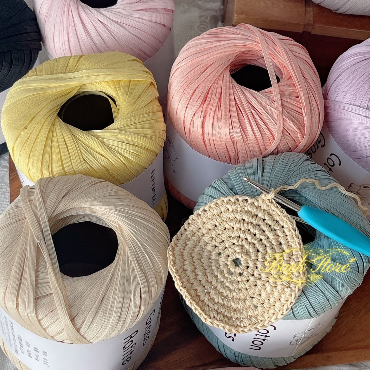 Crochet Bag Raffia - 102 متر/لفة متعدد الألوان الرافية الغزل