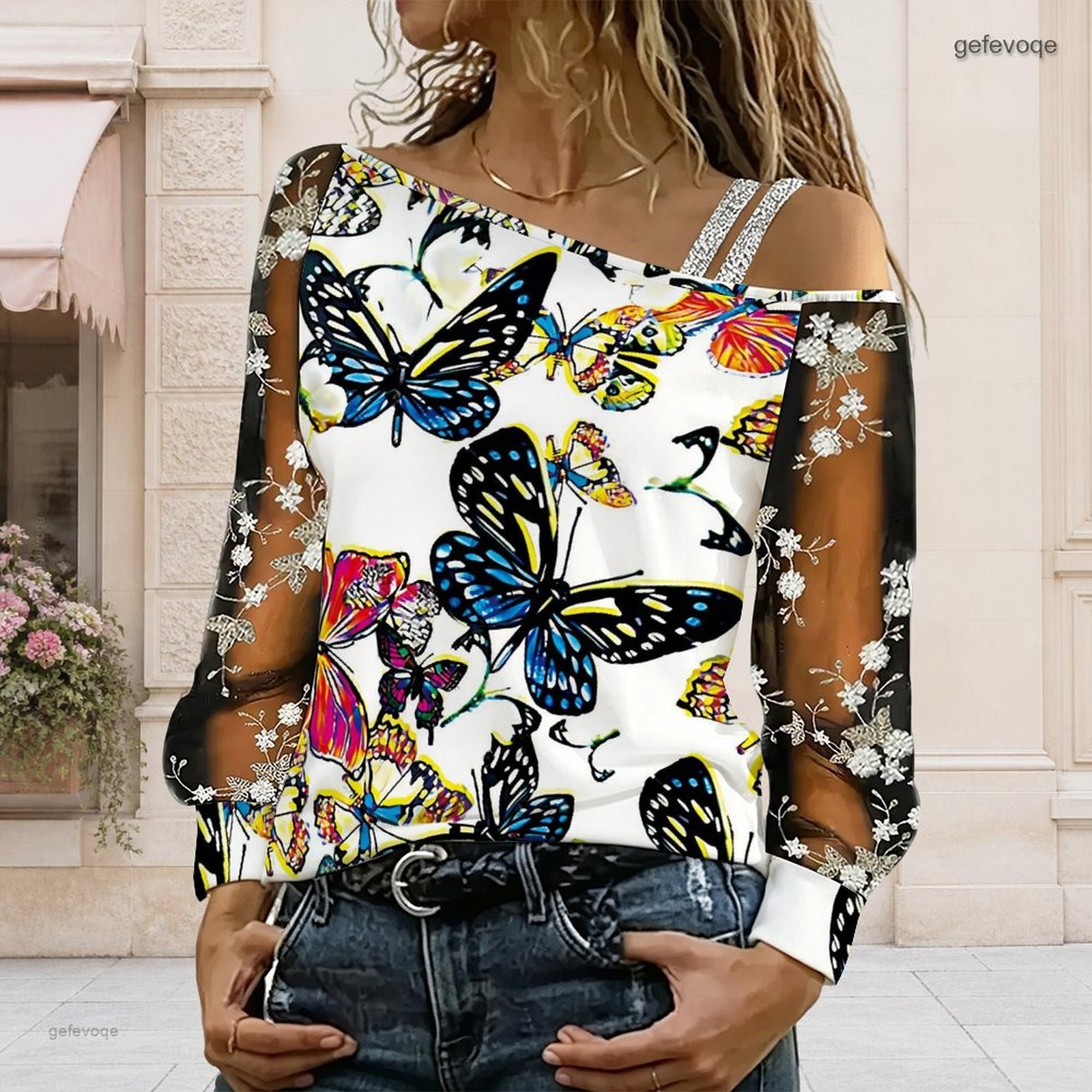 Blouse Off Shoulder - بلوزة نسائية مكشوفة الكتفين، توب غير