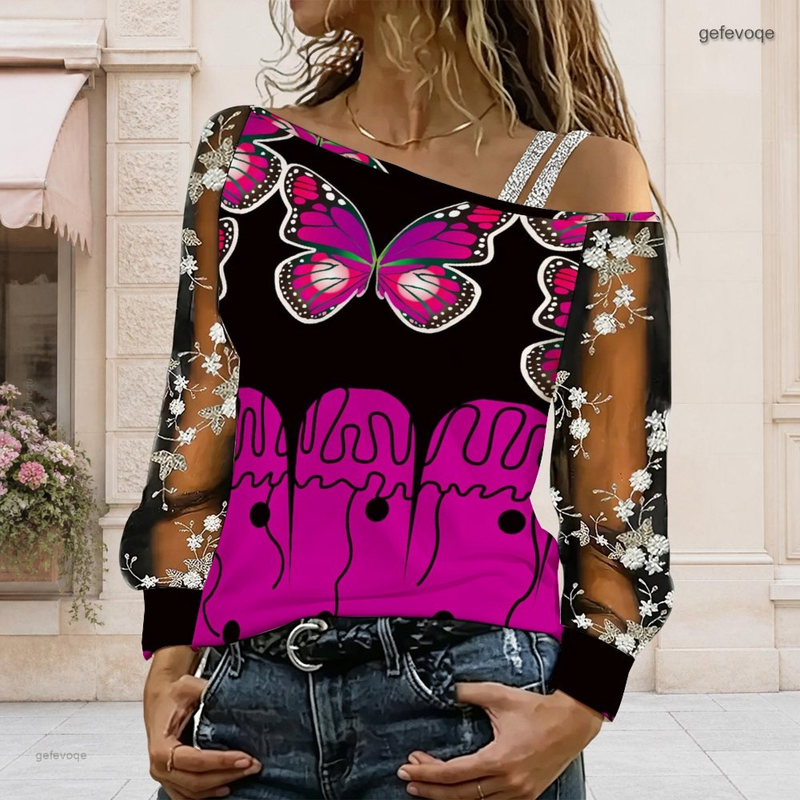 بلوزة نسائية مكشوفة الكتفين، ت - مراجعة Blouse Off Shoulder وسعره