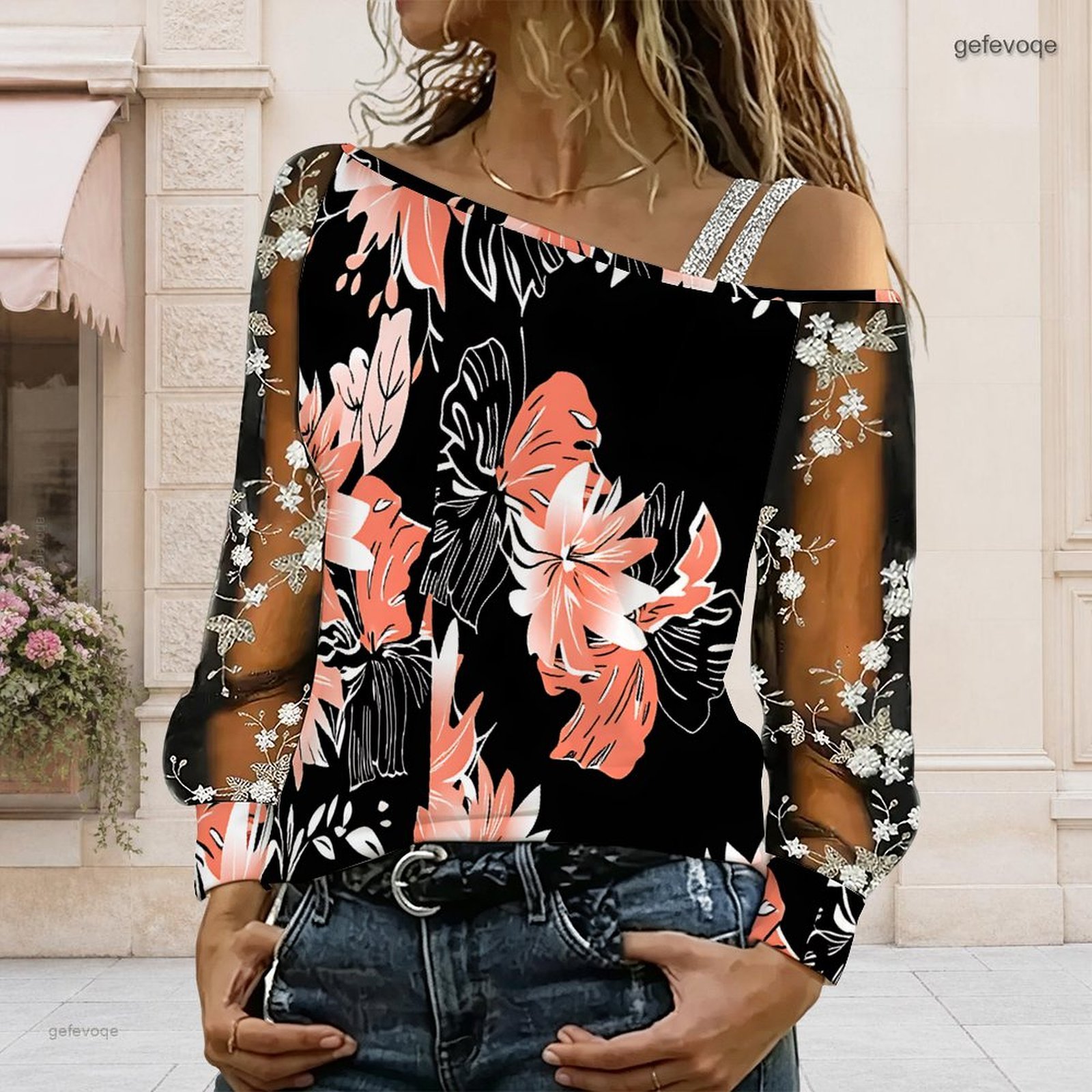 بلوزة نسائية مكشوفة الكتفين، ت - مراجعة Blouse Off Shoulder وسعره