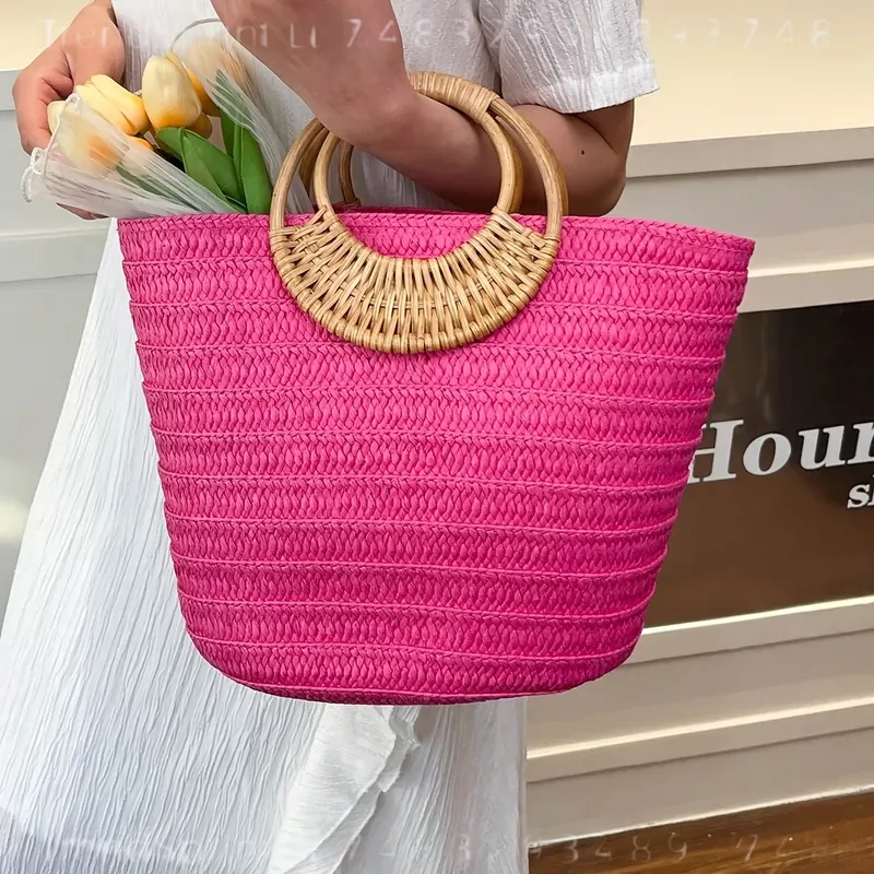 حقيبة يد نسائية صيفية منسوجة م - مراجعة Tote Bag Beach وسعره