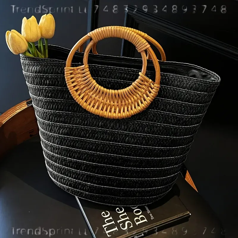حقيبة يد نسائية صيفية منسوجة م - مراجعة Tote Bag Beach وسعره