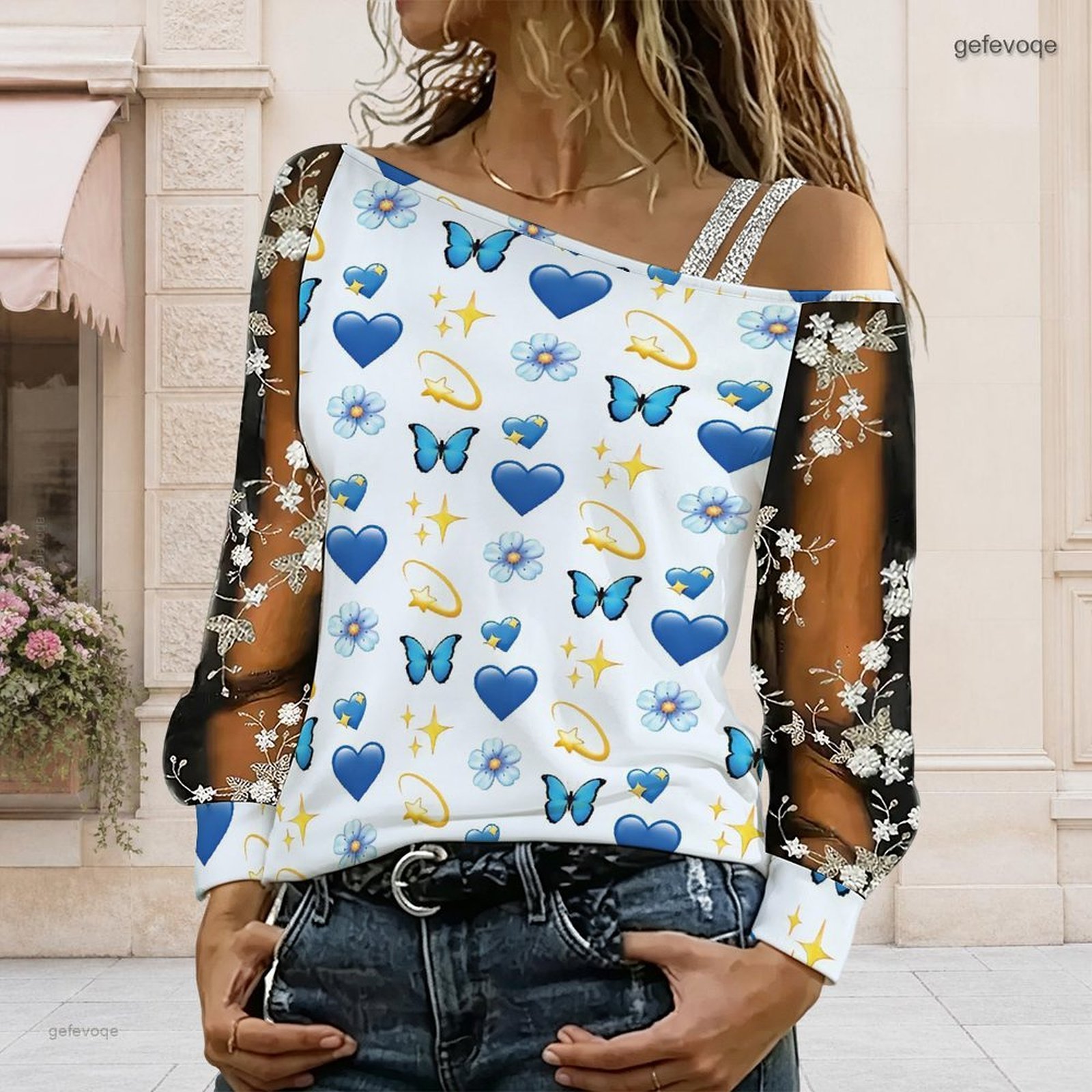 بلوزة نسائية مكشوفة الكتفين، ت - مراجعة Blouse Off Shoulder وسعره