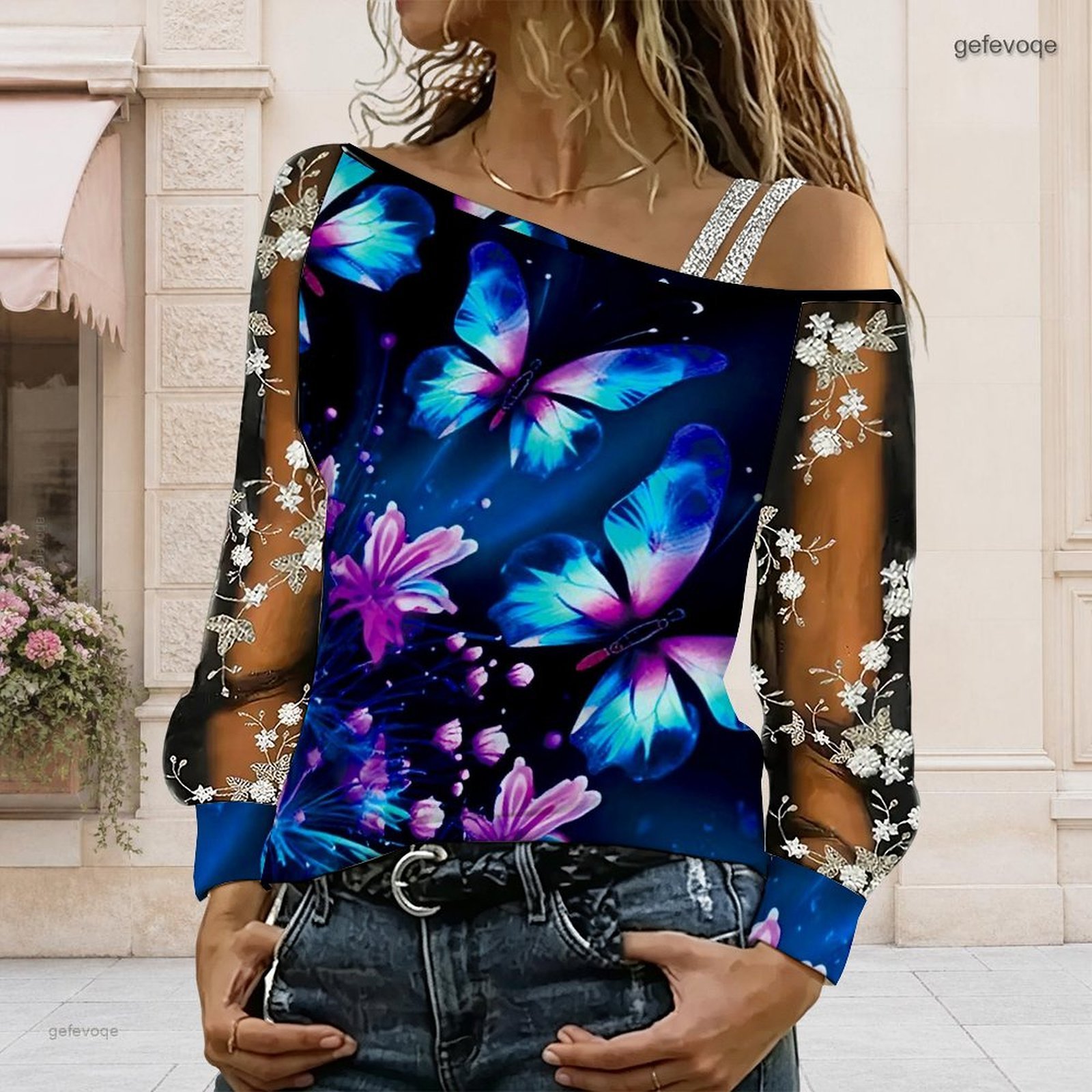 بلوزة نسائية مكشوفة الكتفين، ت - مراجعة Blouse Off Shoulder وسعره