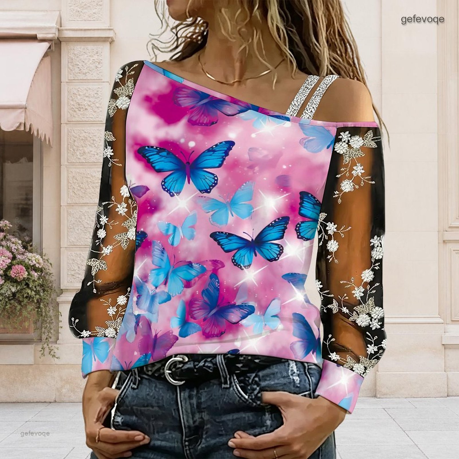 بلوزة نسائية مكشوفة الكتفين، ت - مراجعة Blouse Off Shoulder وسعره