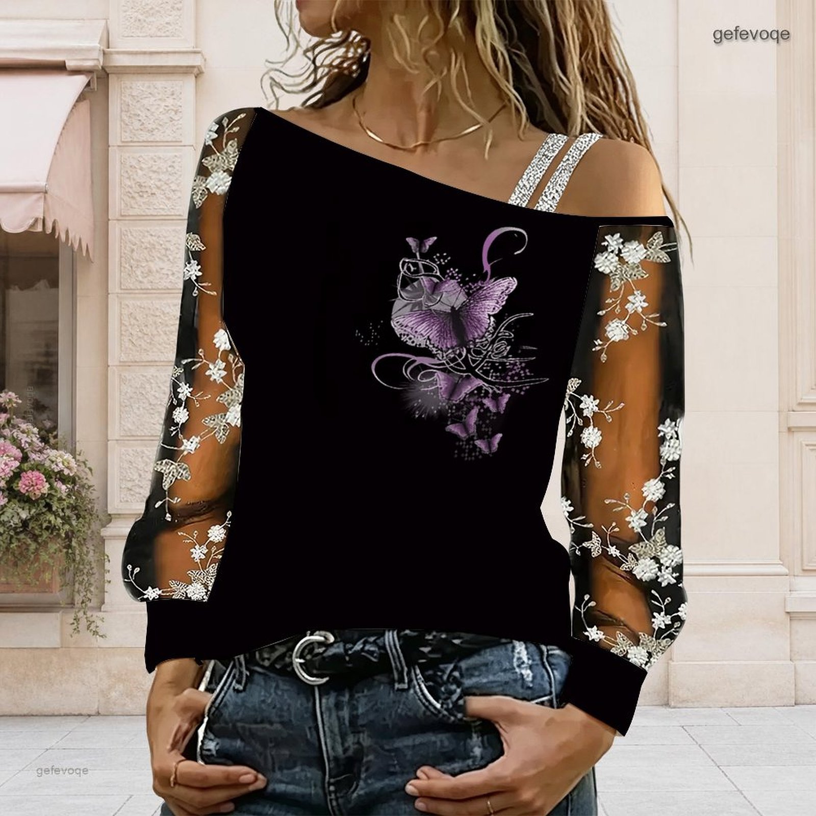 بلوزة نسائية مكشوفة الكتفين، ت - مراجعة Blouse Off Shoulder وسعره