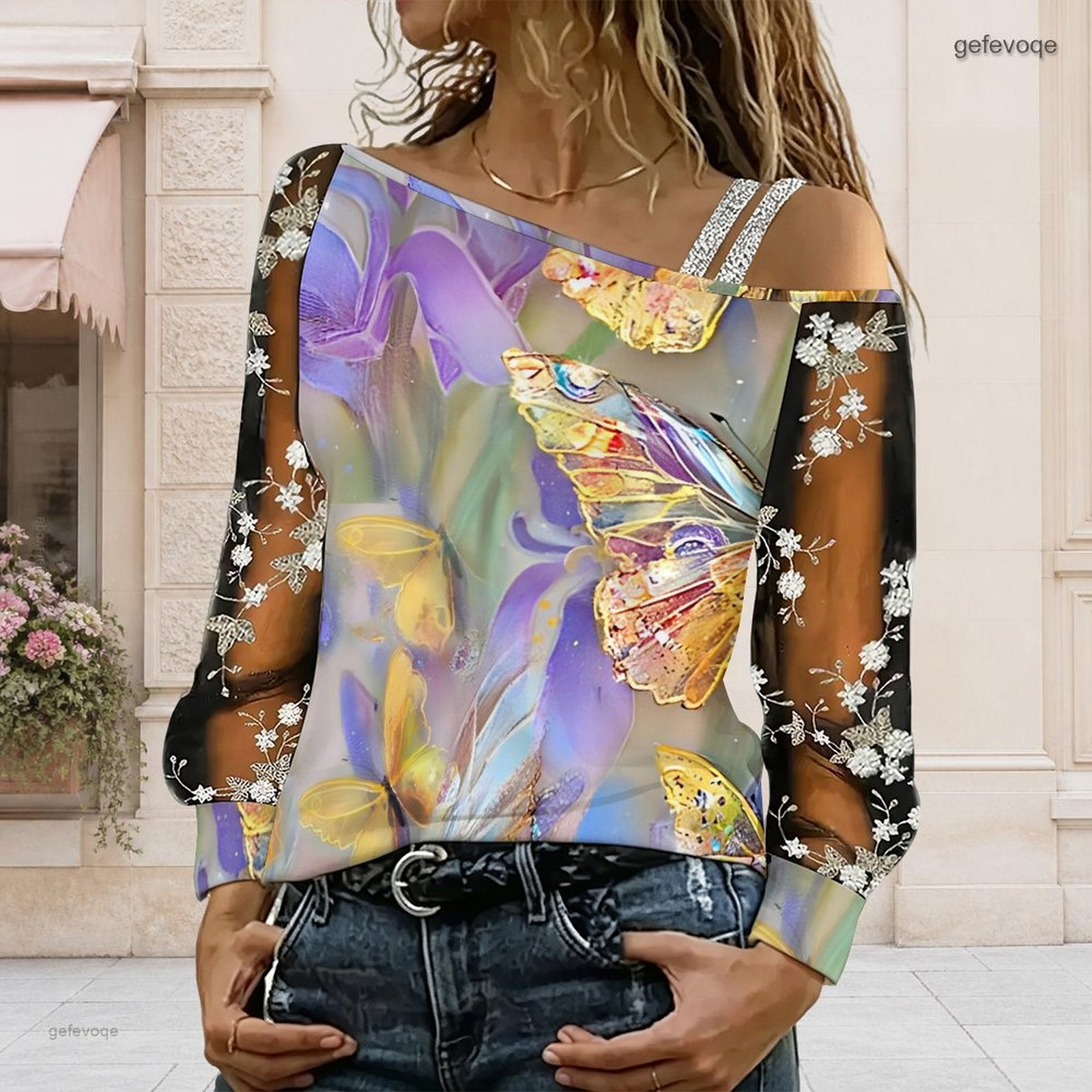 بلوزة نسائية مكشوفة الكتفين، ت - مراجعة Blouse Off Shoulder وسعره